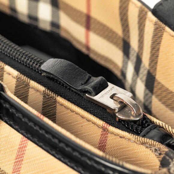 Burberry House-Check Canvas Leather-Trim Tote - Picture 10 of 12